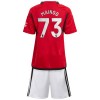 Officiële Voetbalshirt + Korte Broek Manchester United Mainoo 73 Thuis 2023-24 - Kids